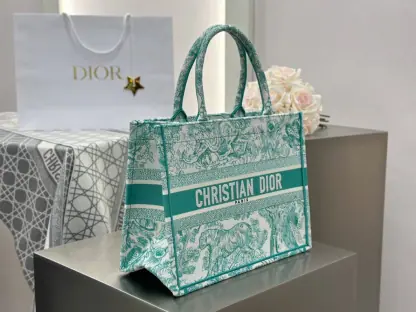 Replica Medium Dioriviera Dior Book Tote Aquamarina Toile de Jouy Embroidery #3270 - Image 8