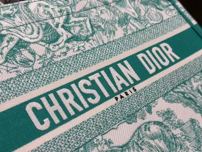 Replica Medium Dioriviera Dior Book Tote Aquamarina Toile de Jouy Embroidery #3270 - Image 9