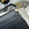Replica Mini Saddle Bag with Strap Black Grained Calfskin #3259 - Image 5