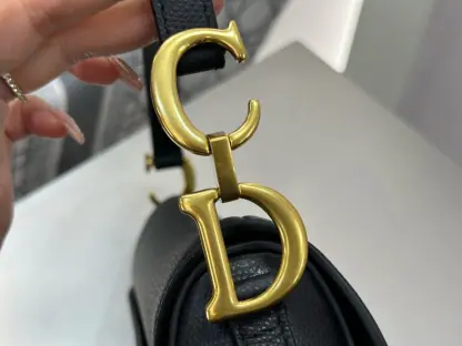 Replica Mini Saddle Bag with Strap Black Grained Calfskin #3259 - Image 8