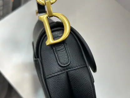 Replica Mini Saddle Bag with Strap Black Grained Calfskin #3259 - Image 3