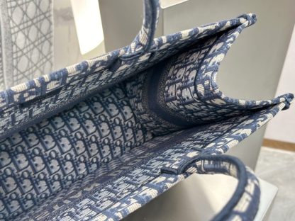 Replica Large Dior Book Tote Ecru and Blue Dior Oblique Embroidery #3268 - Image 3