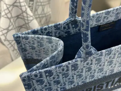 Replica Dior Medium Dior Book Tote Blue Denim Dior Oblique Jacquard #3263 - Image 7