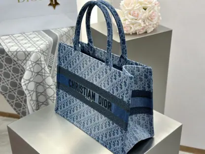 Replica Dior Medium Dior Book Tote Blue Denim Dior Oblique Jacquard #3263 - Image 8