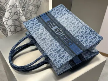 Replica Dior Medium Dior Book Tote Blue Denim Dior Oblique Jacquard #3263 - Image 9