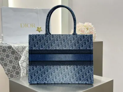 Replica Dior Medium Dior Book Tote Blue Denim Dior Oblique Jacquard #3263 - Image 5