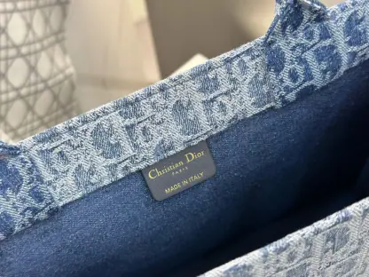 Replica Dior Medium Dior Book Tote Blue Denim Dior Oblique Jacquard #3263 - Image 3
