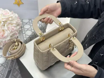 Replica Dior Small Lady Dior My ABCDior Bag Powder Beige Cannage Lambskin #3290 - Image 11