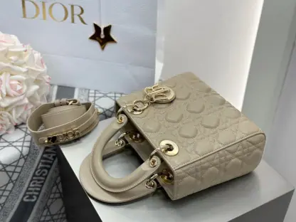 Replica Dior Small Lady Dior My ABCDior Bag Powder Beige Cannage Lambskin #3290 - Image 14