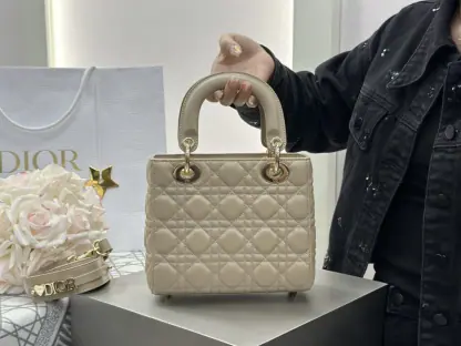 Replica Dior Small Lady Dior My ABCDior Bag Powder Beige Cannage Lambskin #3290 - Image 15