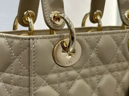 Replica Dior Small Lady Dior My ABCDior Bag Powder Beige Cannage Lambskin #3290 - Image 2