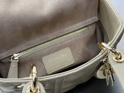 Replica Dior Small Lady Dior My ABCDior Bag Powder Beige Cannage Lambskin #3290 - Image 3