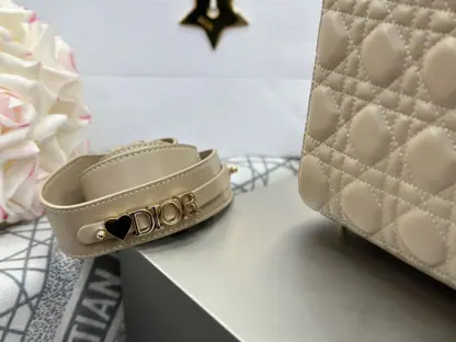 Replica Dior Small Lady Dior My ABCDior Bag Powder Beige Cannage Lambskin #3290 - Image 7