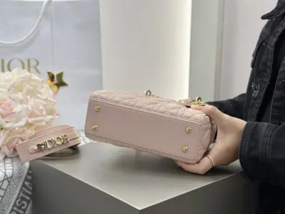 Replica Dior Small Lady Dior My ABCDior Bag Powder Pink Cannage Lambskin #3289 - Image 8