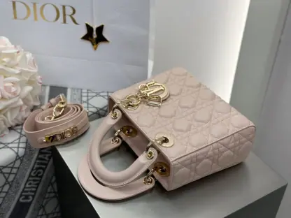 Replica Dior Small Lady Dior My ABCDior Bag Powder Pink Cannage Lambskin #3289 - Image 9