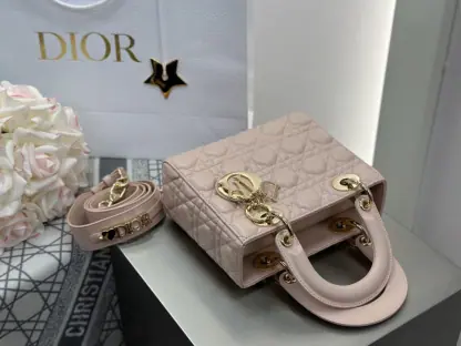 Replica Dior Small Lady Dior My ABCDior Bag Powder Pink Cannage Lambskin #3289 - Image 10