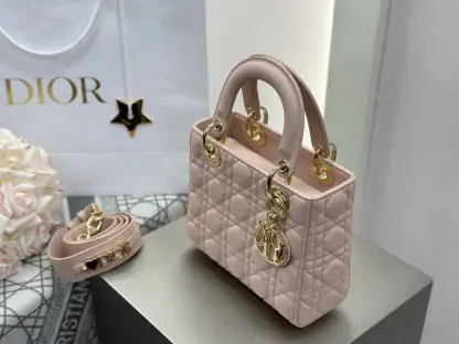 Replica Dior Small Lady Dior My ABCDior Bag Powder Pink Cannage Lambskin #3289 - Image 11