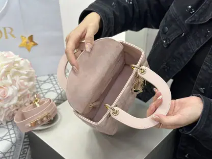 Replica Dior Small Lady Dior My ABCDior Bag Powder Pink Cannage Lambskin #3289 - Image 12
