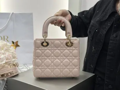 Replica Dior Small Lady Dior My ABCDior Bag Powder Pink Cannage Lambskin #3289 - Image 15