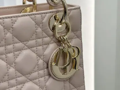 Replica Dior Small Lady Dior My ABCDior Bag Powder Pink Cannage Lambskin #3289 - Image 2