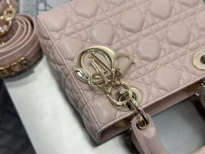Replica Dior Small Lady Dior My ABCDior Bag Powder Pink Cannage Lambskin #3289 - Image 3
