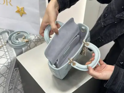 Replica Dior Small Lady D-Joy Bag Pale Blue Cannage Lambskin #3285 - Image 12
