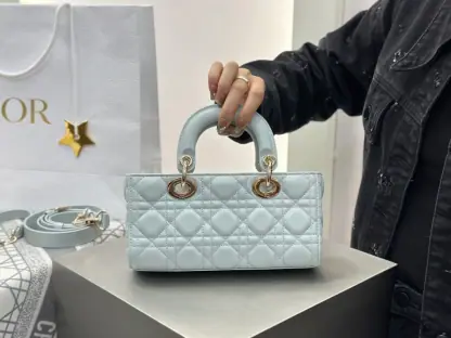 Replica Dior Small Lady D-Joy Bag Pale Blue Cannage Lambskin #3285 - Image 10