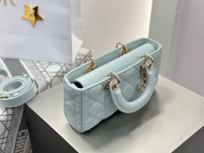 Replica Dior Small Lady D-Joy Bag Pale Blue Cannage Lambskin #3285 - Image 3