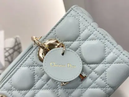 Replica Dior Small Lady D-Joy Bag Pale Blue Cannage Lambskin #3285 - Image 2