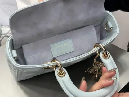 Replica Dior Small Lady D-Joy Bag Pale Blue Cannage Lambskin #3285 - Image 7
