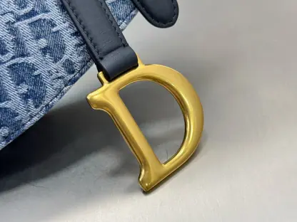 Replica Dior Saddle Bag with Strap Blue Denim Dior Oblique Jacquard #3254 - Image 6