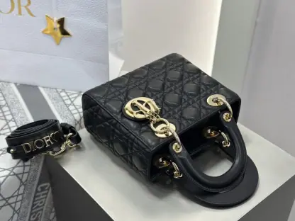 Replica Dior Small Lady Dior My ABCDior Bag Black Cannage Lambskin #3287 - Image 8
