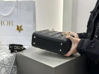 Replica Dior Small Lady Dior My ABCDior Bag Black Cannage Lambskin #3287 - Image 9