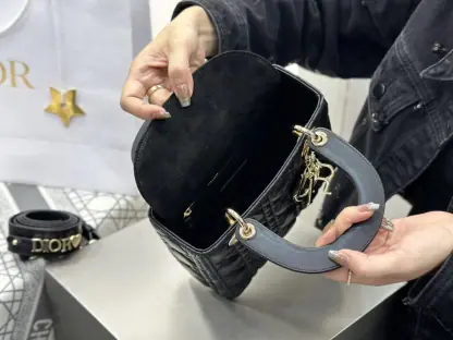 Replica Dior Small Lady Dior My ABCDior Bag Black Cannage Lambskin #3287 - Image 12