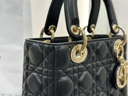 Replica Dior Small Lady Dior My ABCDior Bag Black Cannage Lambskin #3287 - Image 5