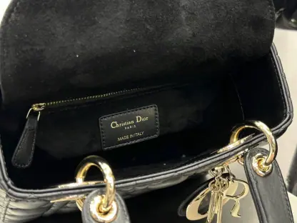 Replica Dior Small Lady Dior My ABCDior Bag Black Cannage Lambskin #3287 - Image 7