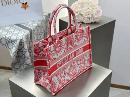 Replica Medium Dioriviera Dior Book Tote Coral Toile de Jouy Soleil Embroidery #3273 - Image 6