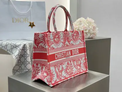 Replica Medium Dioriviera Dior Book Tote Coral Toile de Jouy Soleil Embroidery #3273 - Image 9