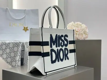 Replica Dior Medium Dior Book Tote White and Blue Miss Dior Graffiti Embroidery #3260 - Image 13