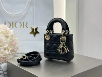 Replica Dior Lady Dior Micro Bag Black Cannage Lambskin #3282 - Image 8