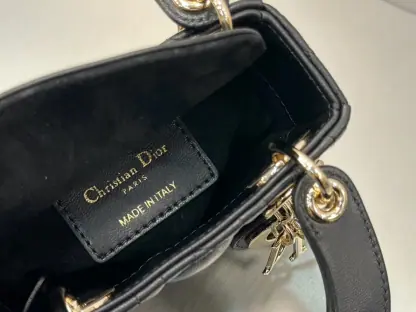 Replica Dior Lady Dior Micro Bag Black Cannage Lambskin #3282 - Image 6