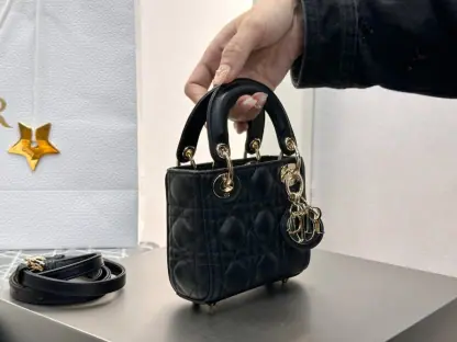 Replica Dior Lady Dior Micro Bag Black Cannage Lambskin #3282 - Image 10