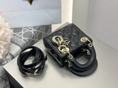 Replica Dior Lady Dior Micro Bag Black Cannage Lambskin #3282 - Image 12