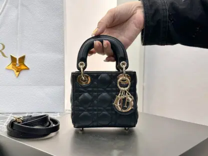 Replica Dior Lady Dior Micro Bag Black Cannage Lambskin #3282