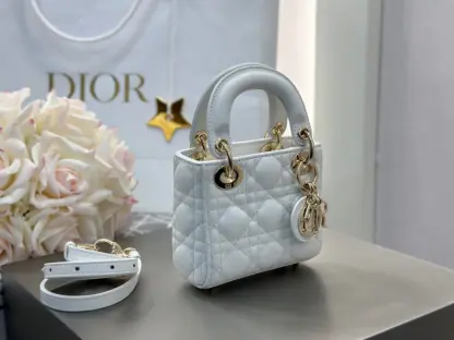 Replica Dior Lady Dior Micro Bag Latte Cannage Lambskin #3281 - Image 12