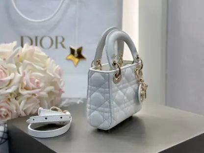 Replica Dior Lady Dior Micro Bag Latte Cannage Lambskin #3281 - Image 8