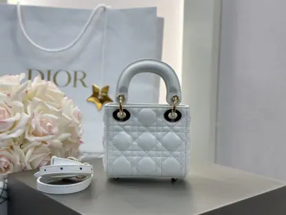 Replica Dior Lady Dior Micro Bag Latte Cannage Lambskin #3281 - Image 14