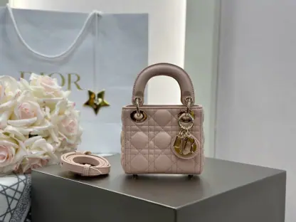 Replica Dior Lady Dior Micro Bag Powder Pink Cannage Lambskin #3280