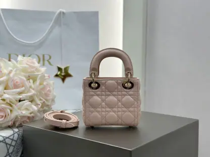 Replica Dior Lady Dior Micro Bag Powder Pink Cannage Lambskin #3280 - Image 15