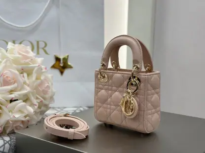 Replica Dior Lady Dior Micro Bag Powder Pink Cannage Lambskin #3280 - Image 8